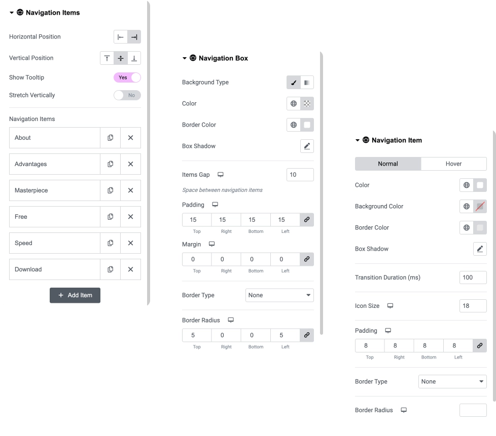 One Page Navigation screenshot