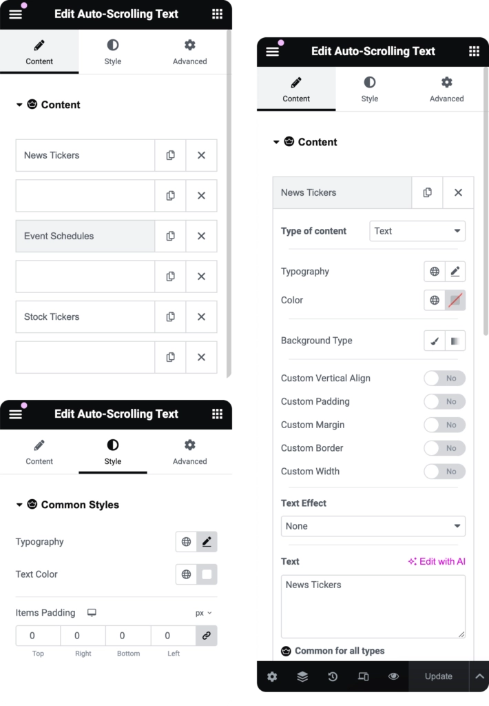 Auto-Scrolling Text for Elementor