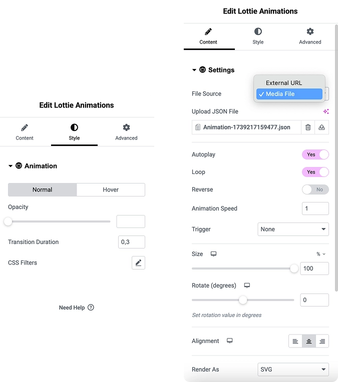 Lottie Animations for Elementor